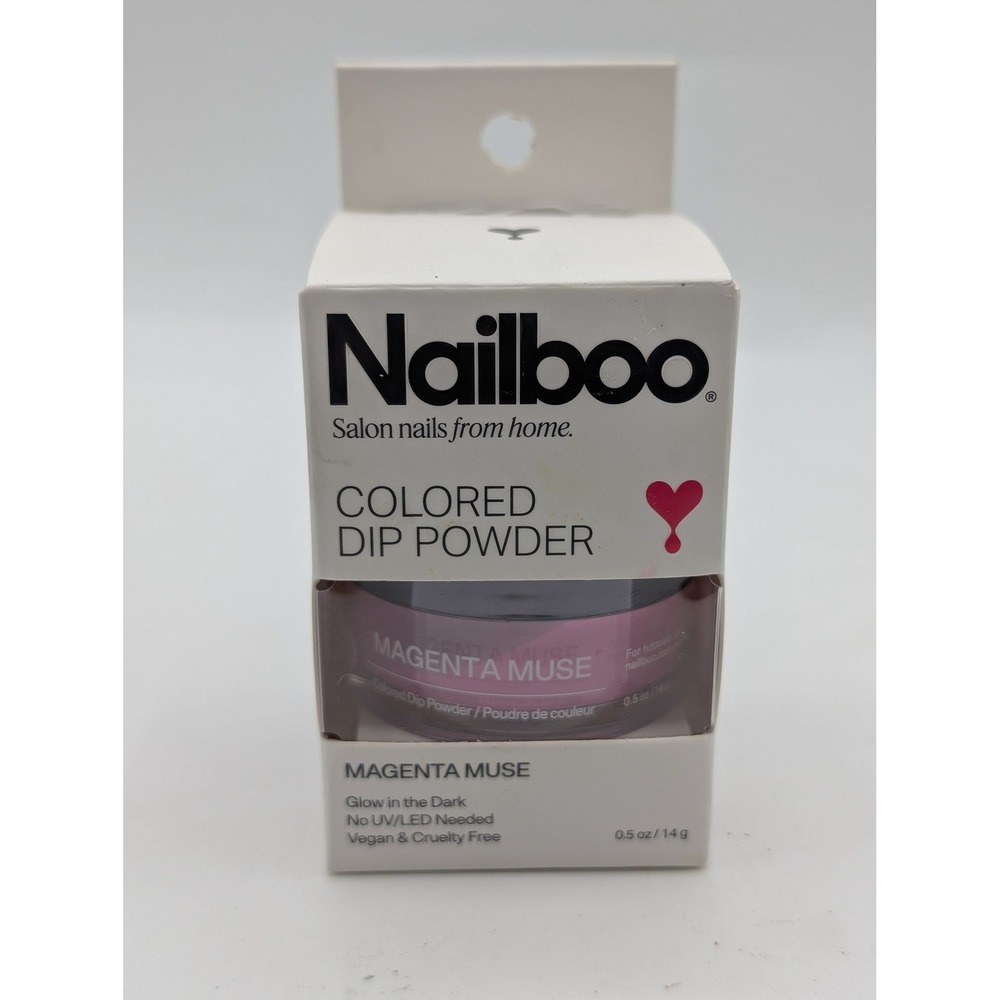 Nailboo Magenta Muse Colored Dip Powder‎ Glow in the Dark Pink 0.5oz 14g New